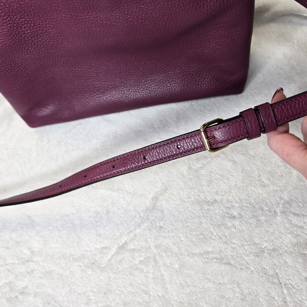 Coach Mia Crossbody Pebbled Leather Bag in Dark Berry Burgundy EUC Auth. F76645 - Picture 15 of 15